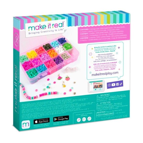 Make It Real Bracelet Making Kit With Beads & Charms 3336 PCS For Kids Ages 8+ D - Picture 4 of 6